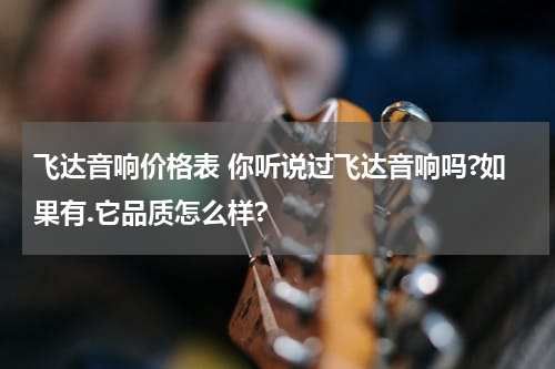 飞达音响价格表 你听说过飞达音响吗?如果有.它品质怎么样?